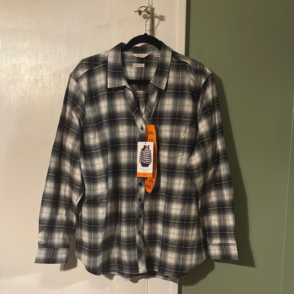 Weatherproof Vintage Comfort Stretch Women’s Shirt XXL Black NWT